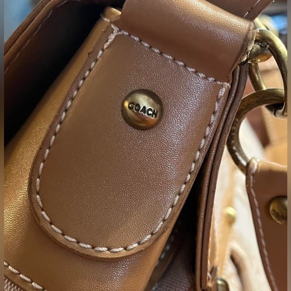 vintage Boach dupe canvas and leather shoulder bag - Picture 3 of 8